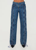 Day Dream Mid Rise Straight Leg Jeans Dark Blue Wash
