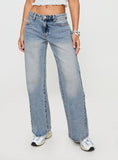 Ronine Low Rise Wide Leg Jeans Light Wash