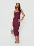 Eastonn Strapless Bandage Midi Dress Plum