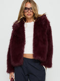 Liannah Faux Fur Jacket Red