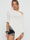 Rouse Off Shoulder Knit Poncho White