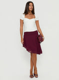 Evanescence Asymmetrical Midi Skirt Cherry