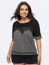 Color Block Lace Panel T-Shirt