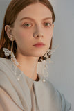 Butterfly Pendant Long Earrings