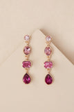Precise Radiance Pink Rhinestone Drop Earrings