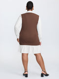 Textured Layered Contrast Patchwork Mini Dress