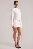 Draped Cape Mini Dress in Vanilla
