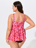 Floral Print Cut-Out Strap Swim Top