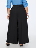 Plain Zipper Pocket Straight-Leg Pants