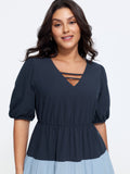 Cotton Color Block Tiered Maxi Dress