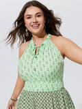 Supersoft Mixed Floral Color Contrast Tiered Maxi Dress