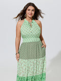 Supersoft Mixed Floral Color Contrast Tiered Maxi Dress