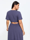 Supersoft Lace Trim Tiered Midi Dress