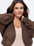 Sheer Dolman Sleeve Open Front Crop Kimono
