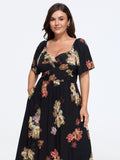 Supersoft Floral Print Twist Front Midi Dress