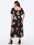 Supersoft Floral Print Twist Front Midi Dress