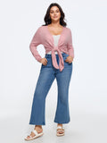 Front Tie Wrap Cropped Cardigan