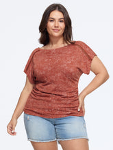 Vintage Crochet Lace Ruched Side T-Shirt