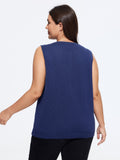 Round Neck Front Button Sweater Vest