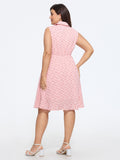 Ditsy Floral Print Button Down Sleeveless Midi Dress