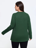 Waffle Knit Raglan Sleeve Loose Sweatshirt