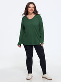 Waffle Knit Raglan Sleeve Loose Sweatshirt