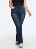 Stretchy Washed Pocket Flare Jeans