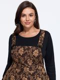 Fall Floral Textured Pockets Midi Dress