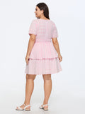 Gingham Print Fit And Flare Mini Dress