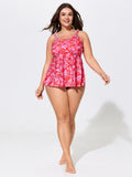 Floral Print Cut-Out Strap Swim Top