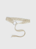 Dayten Ring Detail Crochet Belt Beige
