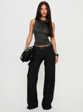 No Pretending Top Black Glitter