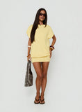 Gysello Low Back Slouchy Mini Dress Banana Yellow