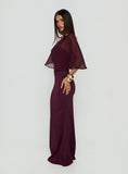 Isebella Sheer Poncho Maxi Dress Mulberry
