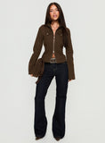Kelehan Long Sleeve Zip Front Jacket Stonewashed Brown