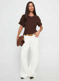 Ramos Low Rise Wide Leg Denim Jeans White