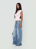 Lokura Low Rise Super Baggy Jeans Vintage Mid Blue Wash