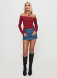 Nicolina Low Rise Denim Mini Skirt Light Wash