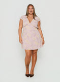 Cannelloni Mini Dress Lilac Floral Curve