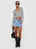 Zakai Cargo Denim Mini Skirt Ice Blue