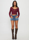Darbi Denim Mini Skort Mid Blue