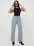 Kalinda High Rise Straight Leg Jeans Blue