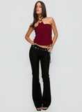Hedlea Draped Ring Detail Top Wine