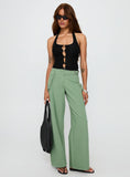 Mercadi Mid Rise Straight Leg Cargo Jeans Green