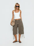 Hudsen Longline Cargo Shorts Khaki
