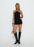 Hedlea Draped Ring Detail Top Black