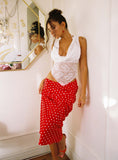 Hayze Maxi Skirt Red / White Polka