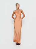 Isitt Cowl Crossover Back Maxi Dress Orange