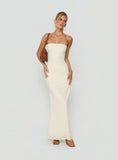 Annarosa Strapless Lace Maxi Dress Cream