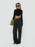 Konstanze High Rise Baggy Jeans Washed Black